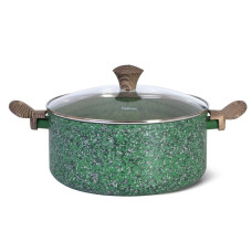Каструля Fissman MALACHITE 28x13см / 7,6л з кришкою з індукційним дном (14308)
