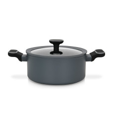 Кастрюля Fissman LAURA 24x11 см/4,65 л со стеклянной крышкой алюминий с антипригарным покрытием (14477)