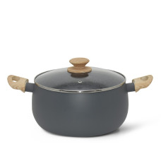 Кастрюля Fissman LANA 24x12 см/5,6 л со стеклянной крышкой алюминий с антипригарным покрытием (14499)