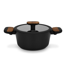 Кастрюля Fissman FEORELLA 20x10 см 2,67 л со стеклянной крышкой алюминий с антипригарным покрытием (14512)