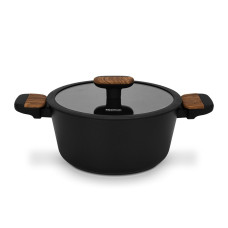 Кастрюля Fissman FEORELLA 22x10,5 см 3,36 л со стеклянной крышкой алюминий с антипригарным покрытием (14513)