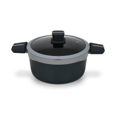 Кастрюля Fissman со стеклянной крышкой LUXURIA 24x12см/4,5л алюминий с антипригарным покрытием (14551)