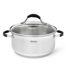 Кастрюля Fissman MAGNIFICA 24x11,5 см /5,1 л со стеклянной крышкой (15354)