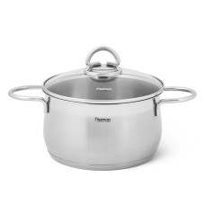 Каструля Fissman MONICA 24х13,5 см / 6,1 л зі скляною кришкою (5404)