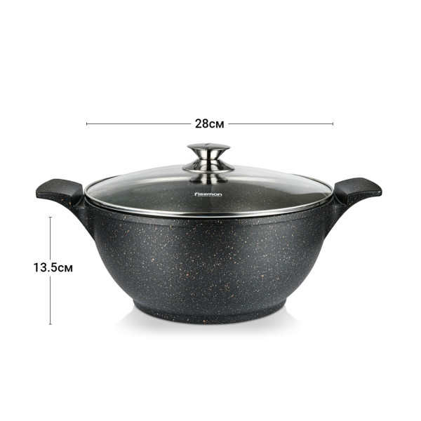 Казан Fissman GRANDE 28x13,5см / 6,5л зі скляною кришкою (14320)