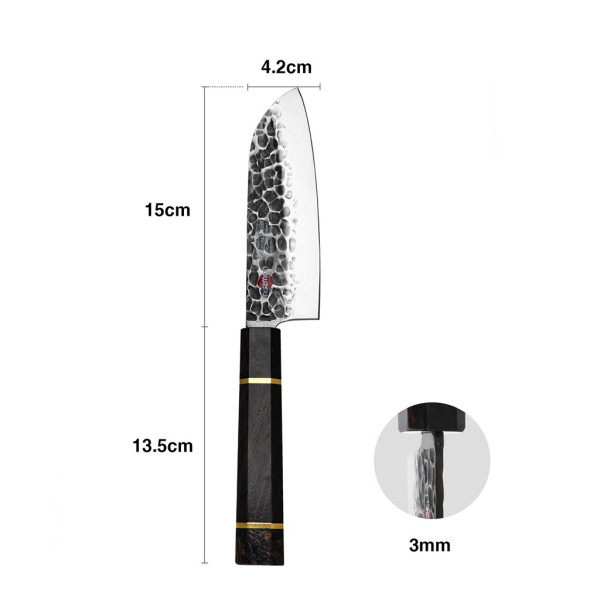 Сантоку ніж Fissman KENSEI BOKUDEN 15 см сталь AUS-8 (2556)
