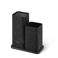 Підставка Fissman для кухонних ножів та інструментів 11x11x23 + 11x11х17 см, колір ЧОРНИЙ МАРМУРпластик (12884)