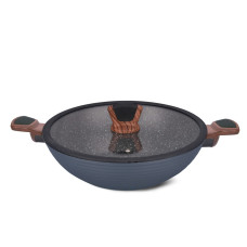 Вок Fissman DIAMOND GREY 3,6 л зі скляною кришкою (14302)