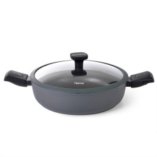 Сотейник Fissman BRILLIANT 28x7,5 см / 4,1л зі знімними ручками та скляною кришкою (14386)