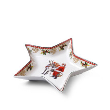 Блюдо Fissman CHRISTMAS 19 см у формі зірки фарфор (13789)
