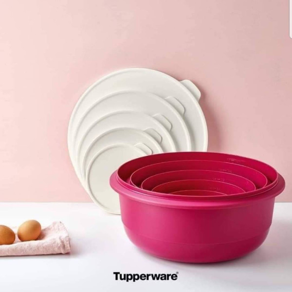 Замесочное блюдо Профи 1л Tupperware розовое