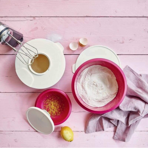 Замесочное блюдо Профи 1л Tupperware розовое