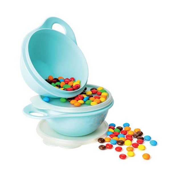 Герметичная чаша Милиан 600мл Tupperware голубая с перламутровой крышкой