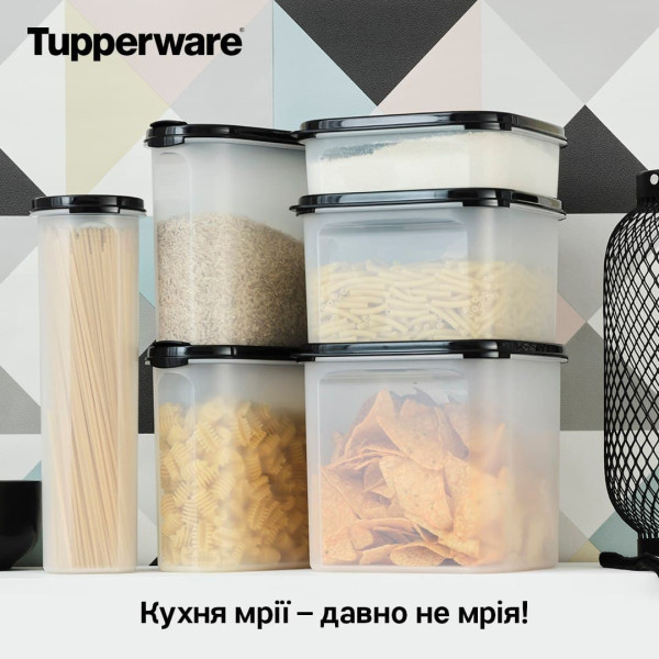 Компактус овальный 1,1л Tupperware с черной крышкой