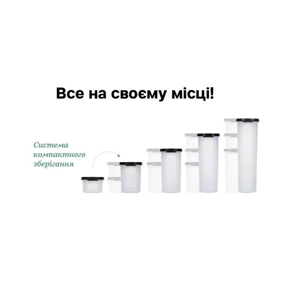 Компактус овальный 2,9л Tupperware с черной крышкой