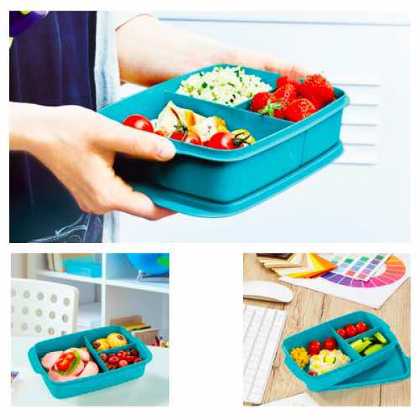 Ланч-бокс Перекус із роздільником Tupperware 1л герметичний бірюзовий