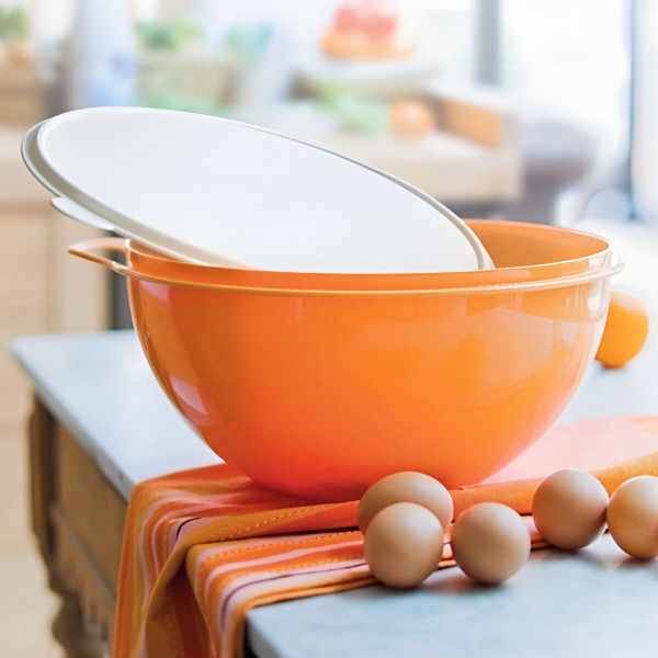 Герметична ємність Міліан 2,75 л помаранчева з білою кришкою Tupperware 