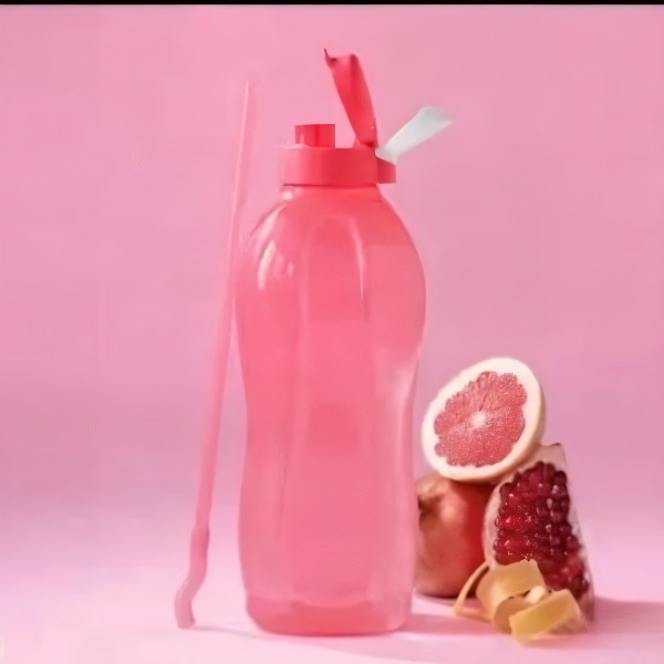 Еко-пляшка 2л Tupperware червона з трубочкою